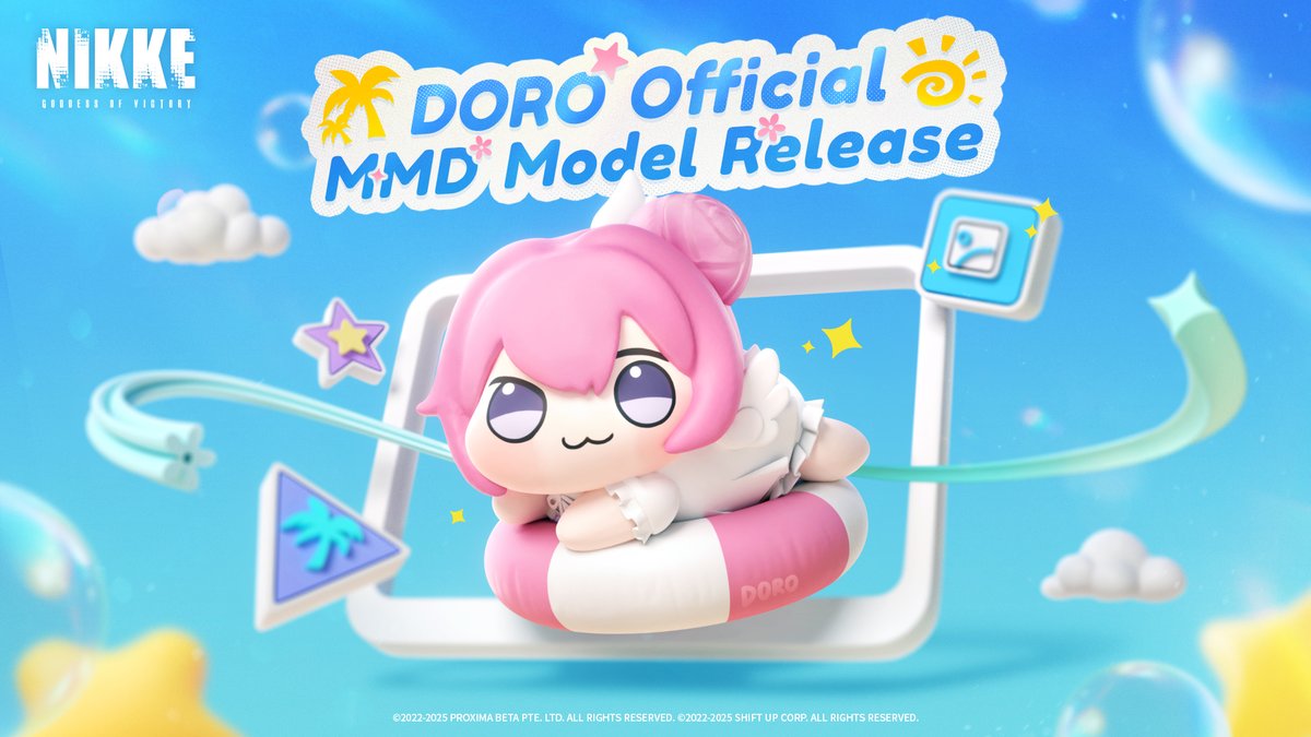 NIKKE官方MMD更新：夏日DORO模型正式上线，创作者活动同步开启！_图1
