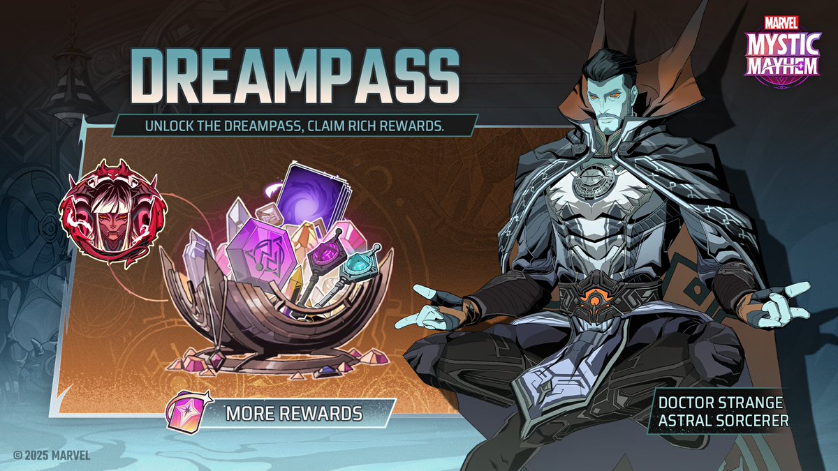 11月梦幻通行证上线！领取奇异博士星界法师制服与秘客动态头像框！_图1