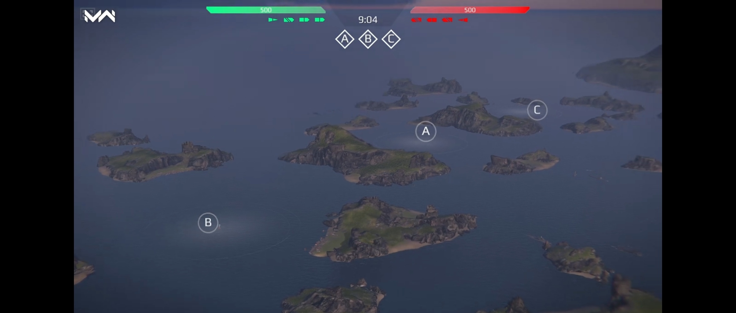 活动地图双武士点位鸟瞰，点位之间被掩体分隔_图1