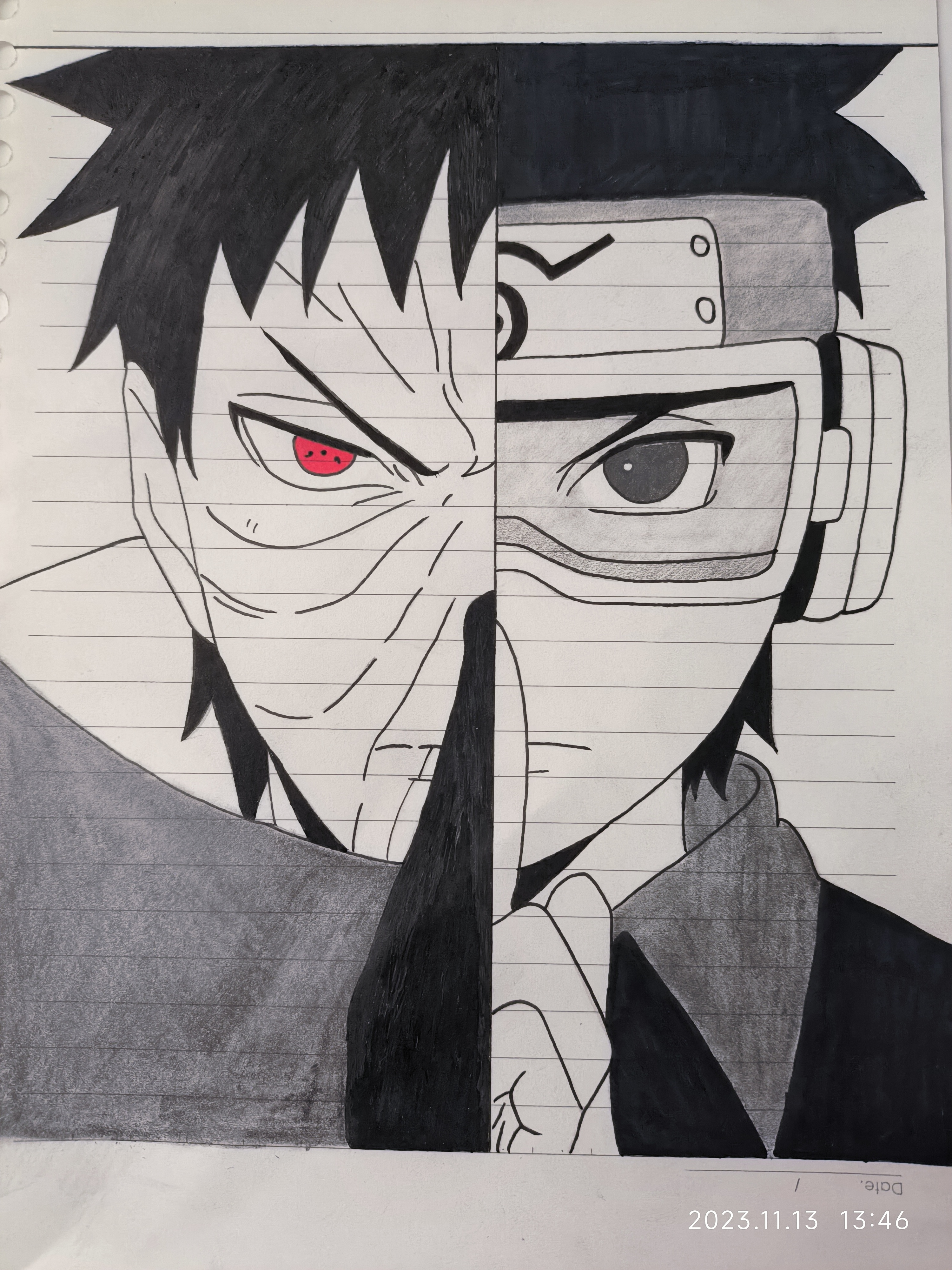 手绘～破面带土/少年带土_图2