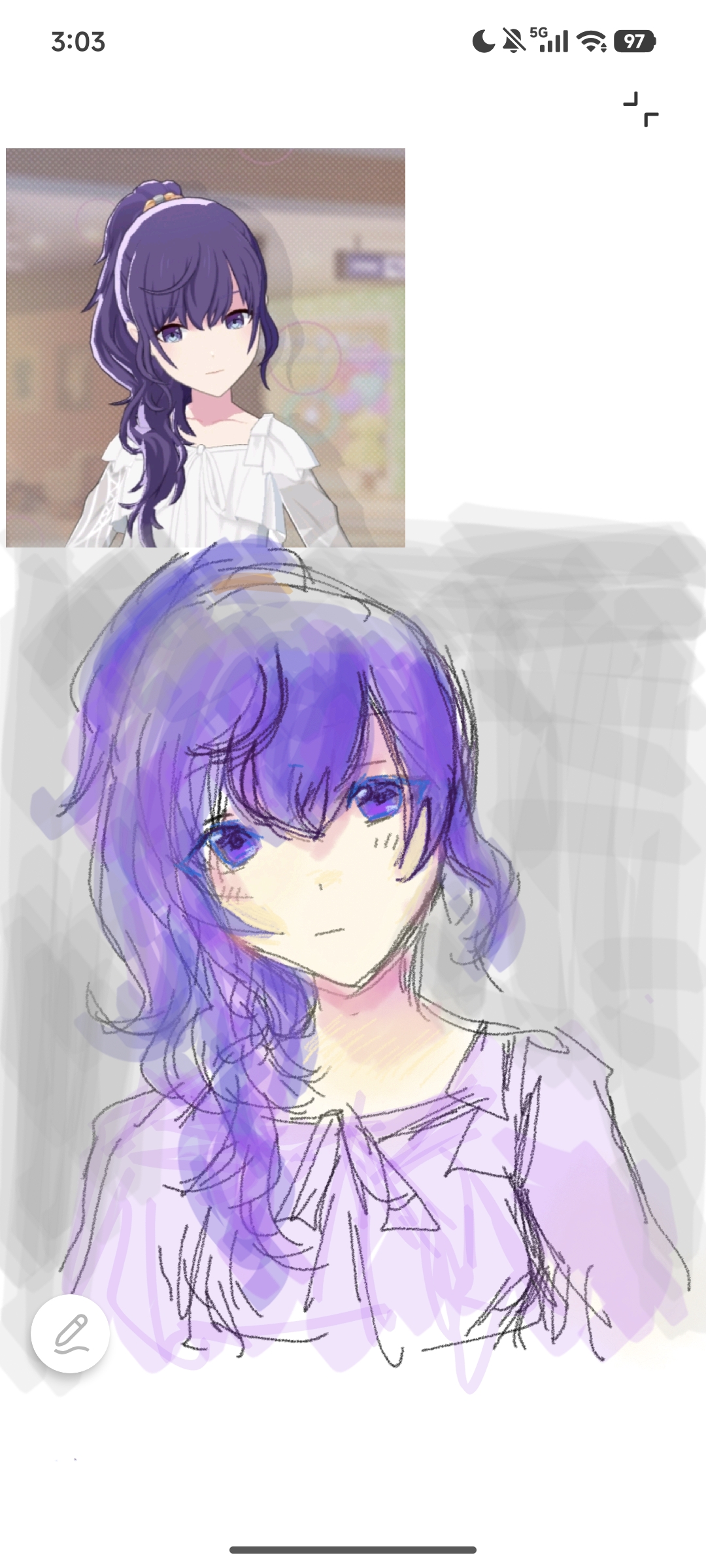 发一下我画的真冬的生日贺图_图1