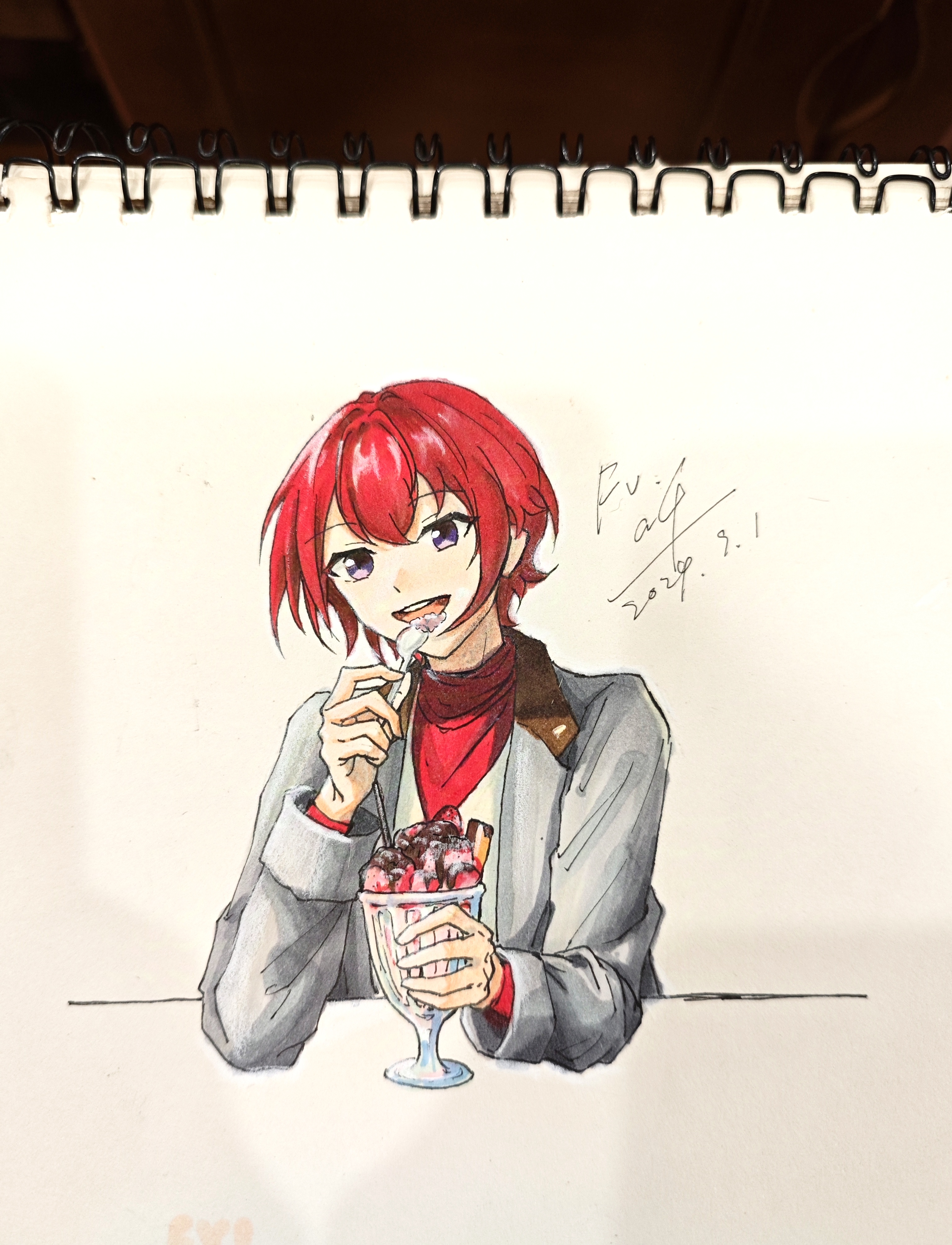 朱ins吃芭菲_图1