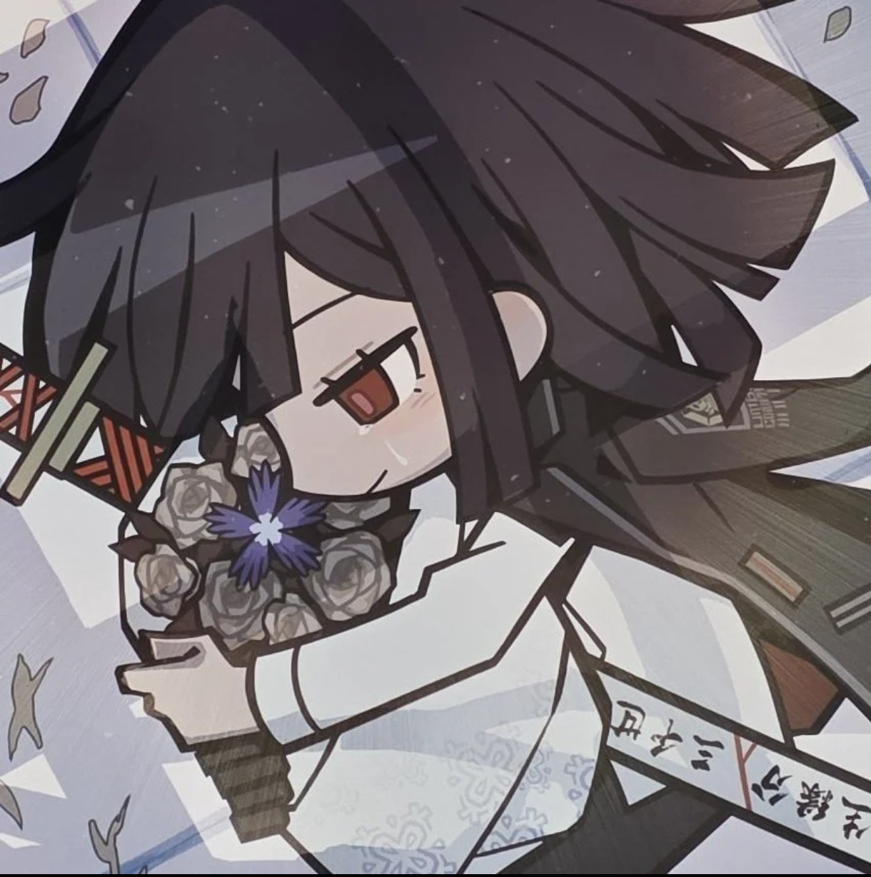 SAIKAI曲绘良秀哭了唉😭，中间的紫花代表阿赖耶😢_图2